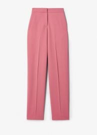 Pink Flat Front Relaxed Stretch Crepe Trouser at The Outnet