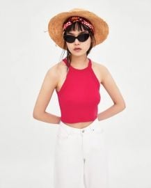 Pink Halterneck Top by Zara at Zara