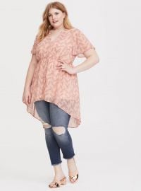 Pink Hi-Lo Babydoll Tunic at Torrid