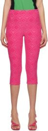 Pink Jacquard Leggings by Marine Serre on Sale at Ssense