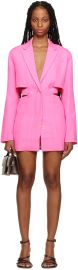 Pink Le Raphia La Robe Bari Minidress by Jacquemus on Sale at Ssense