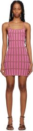 Pink Le Raphia La Robe Maille Malha Minidress at ssense