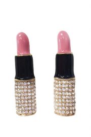 Pink Lipstick Earrings at Shoptiques