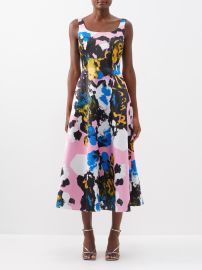 Pink Mindscape Camouflage-print satin midi dress Christopher Kane FASHION US at Matches