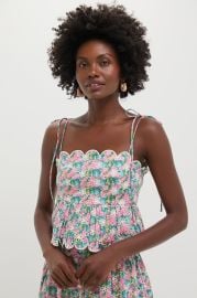 Pink Multi Floral Scalloped Eyelet Calla Top Hyacinth House at Tuckernuck