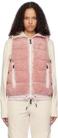Pink Padded Teddy Zip Up Down Vest at ssense