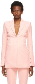 Pink Peak Lapel Shirt Blazer by Alexander Wang on Sale at ssense