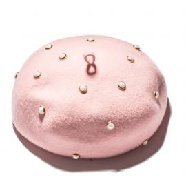 Pink Pearl Beret at Lele Sadoughi