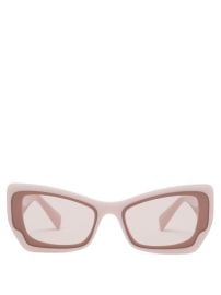 Pink Rectangular acetate sunglasses  Miu Miu  FASHION US at Matches