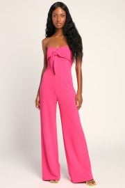 Pink Strapless Jumpsuit - Tie-Front Jumpsuit - Chic Jumpsuit - Lulus at Lulus