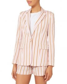 Pink Striped Blazer by Frame at Frame