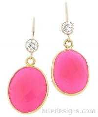 Pink Tourmaline Gemstone Earrings at Arte Designs