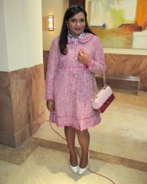 Pink Tweed Coat at Salvador Perez