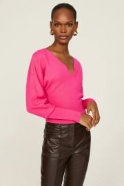 Pink V-Neck Sweater by Esteban Cortazar x RTR Rent the Runway at Rent the Runway