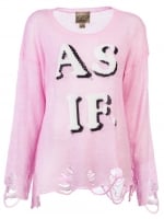 Pink Wildfox AS IF sweater at Farfetch