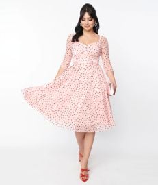 Pink amp Red Hearts Lamar Swing Dress at Unique Vintage