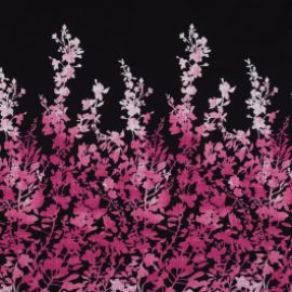 Pink and Black Floral Stretch Cotton Sateen Panel - Sateen - Cotton - Fashion Fabrics at Mood Fabrics