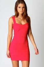 Pink bodycon dress at Boohoo at Boohoo