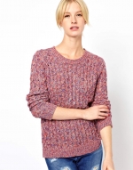 Pink chunky knit sweater at Asos