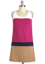 Pink colorblock shift dress at Modcloth