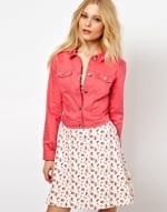 Pink denim jacket at ASOS at Asos