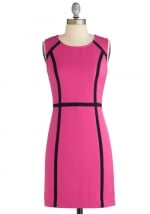 Pink dress with black lines at Modcloth