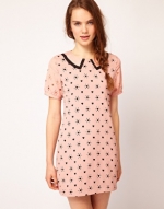 Pink heart print dress worn on Glee at Asos