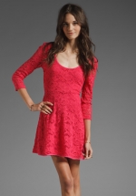 Pink lace dress by Free People at Revolve