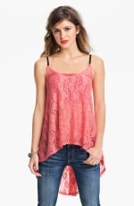 Pink lace high low top at Nordstrom