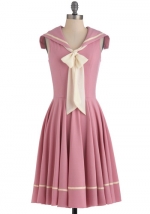 Pink nautical dress at Modcloth