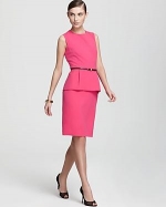 Pink peplum dress by Calvin Klein at Bloomingdales