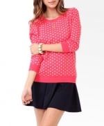 Pink polka dot sweater at Forever 21 at Forever 21