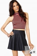 Pink striped crop top at Nasty Gal