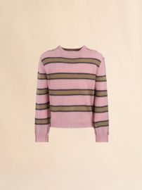 Pink striped mohair and wool half-and-half sweater Marni at Marni