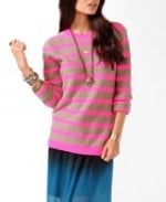 Pink striped sweater at Forever 21