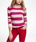 Pink striped sweater at Express at Express