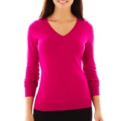 Pink v neck sweater at JC Penney