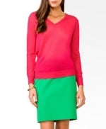 Pink vneck sweater at Forever 21 at Forever 21