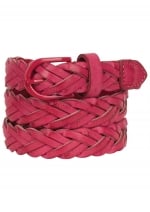 Pink woven skinny belt at Delias