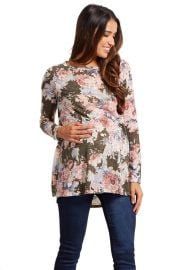 PinkBlush Maternity Floral Print Knit Top at Amazon