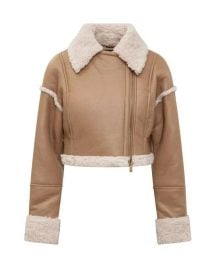 Pinko Cropped Aviator Jacket at Cettire