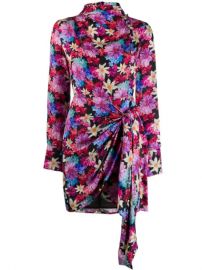 Pinko Floral Print Draped Mini Dress - Farfetch at Farfetch