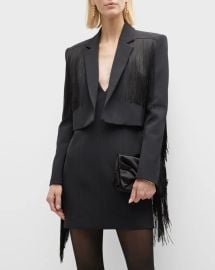 Pinko Samoa Spencer Cropped Fringe Blazer at Neiman Marcus