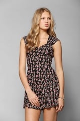 Pins And Needles Lace-Up Back Fit and Flare Dress at Urban Outfitters