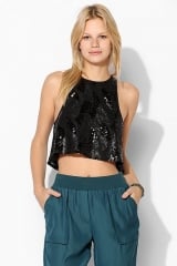 Pins And Needles Sequin Cropped Tank Top at Urban Outfitters