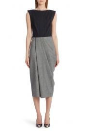 Pinstripe & Glen Plaid Wool Midi Dress at Nordstrom