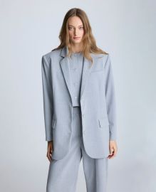 Pinstripe Button Notch Collar Jacket Kenneth Cole at Kenneth Cole