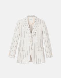 Pinstripe Linen Peak Lapel Blazer Lafayette 148 New York at Lafayette 148 New York