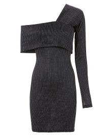 Pinstripe One Shoulder Mini Dress at Intermix