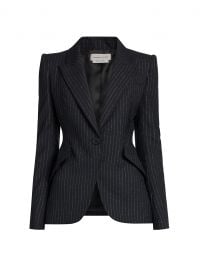 Pinstripe Peak Shield Blazer Jacket by Alexander McQueen at Saks Fifth Avenue